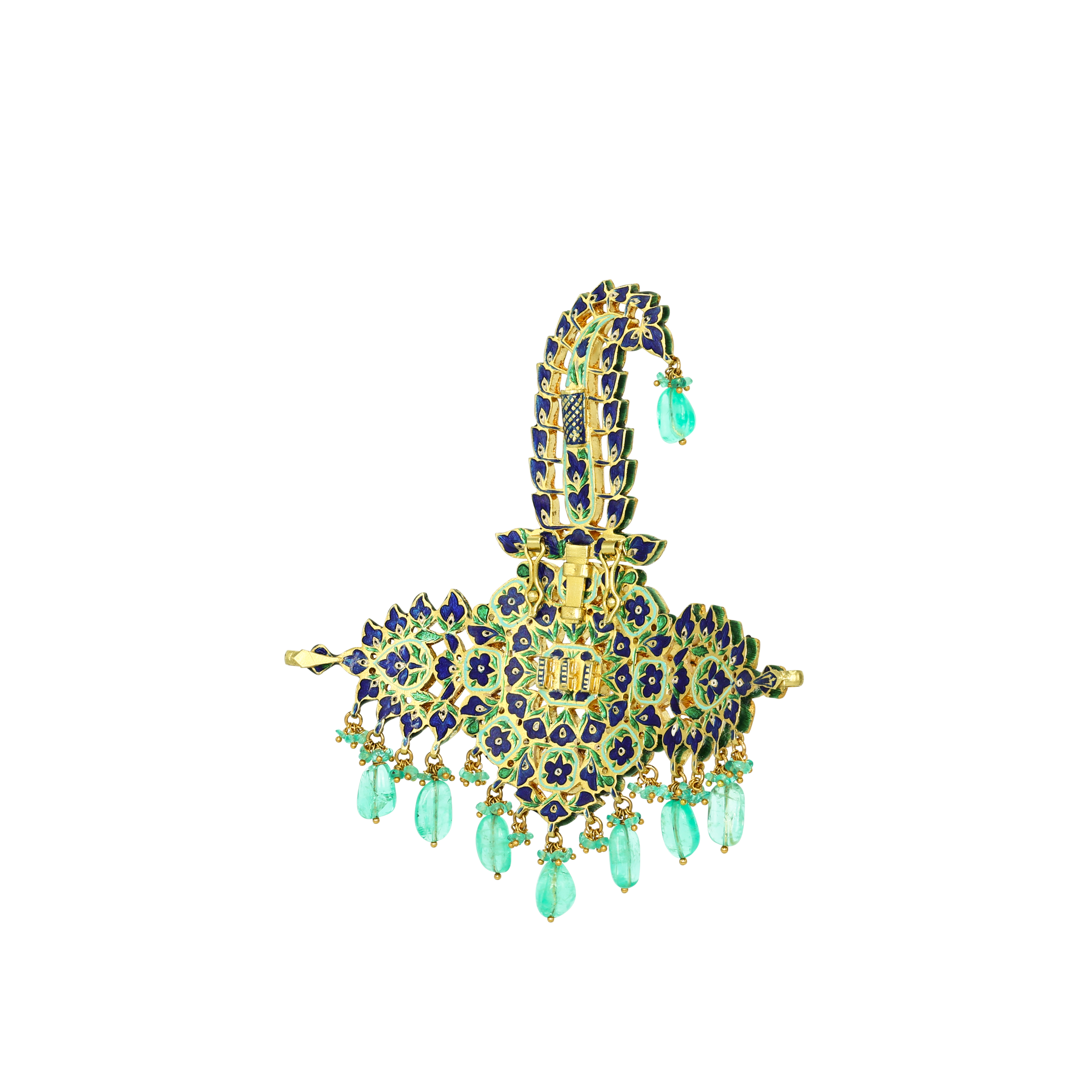 Majestic Emerald Kalangi with Intricate Regal Detailing